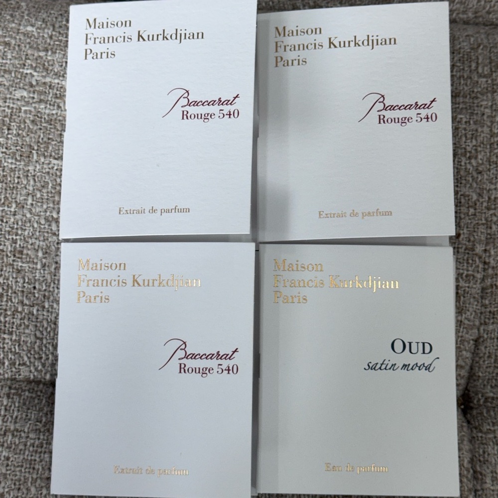 Maison Francis Kurkdjian Baccarat Rouge 540 Extrait de Parfum &Satin Oud samples